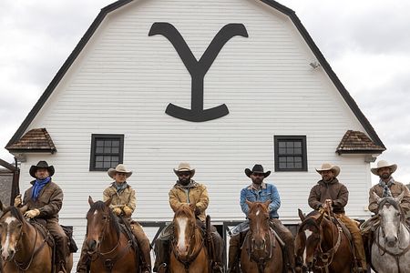 Ian Bohen, Jen Landon, Ryan Bingham, and Denim Richards in Yellowstone: One Hundred Years Is Nothing (2022)