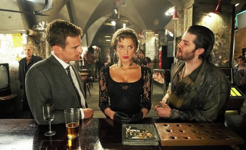 Billy Bob Thornton, Jim Sturgess, Amber Heard, and Theo James in London Fields (2018)