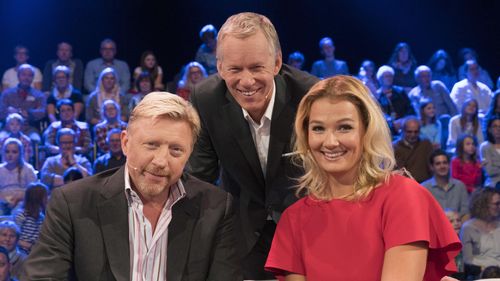 Boris Becker, Johannes B. Kerner, and Franziska van Almsick in Das Spiel beginnt! (2015)