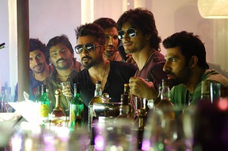 Suriya, Chetan Hansraj, Bobby Bedi, Manoj Misra, and Vidyut Jammwal in Anjaan (2014)