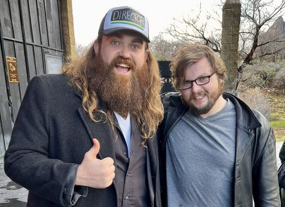 Actors Brandon Krum & Spencer Breslin on location filming Desert Fiends.