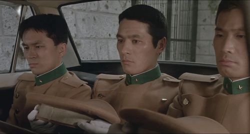 Junya Fukuda, Hiroshi Mikami, and Shigeto Tachihara in Mishima: A Life in Four Chapters (1985)