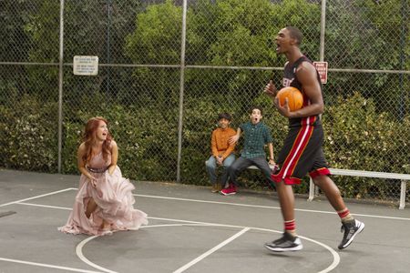 Chris Bosh, Cameron Boyce, Debby Ryan, and Karan Brar in Jessie (2011)