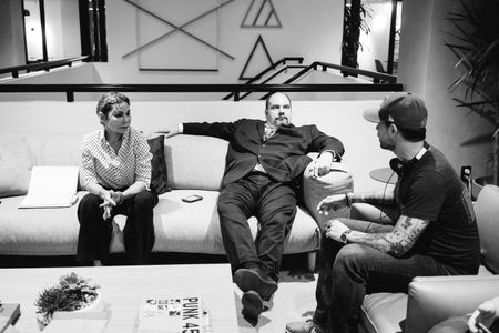 David Fierro, Daphne Rubin-Vega, and Joe Bandelli in Tuesday Nights (2018)