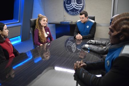 Seth MacFarlane, Peter Macon, Mark Jackson, Halston Sage, and Giorgia Whigham in The Orville (2017)