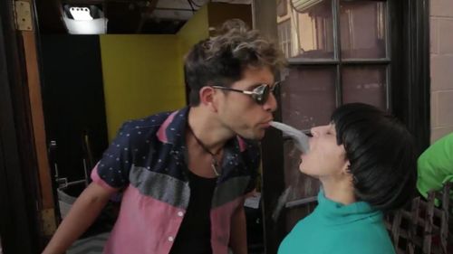 Still from Magic Funhouse pilot with Brandon Rogers 7 yes he did spit in my mouth, it was mouthwash though ;]