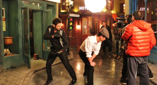 Christian Bachini as Markus Milani on the set of Fu Tou Bang Quan Qi (2013)