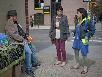 Michael Lewis, Abbi Jacobson, and Ilana Glazer in Broad City (2014)