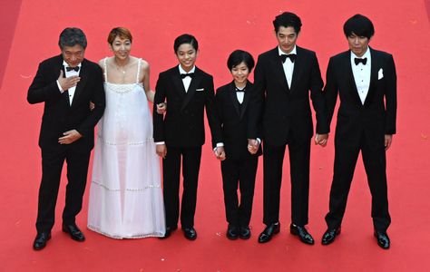 Hirokazu Koreeda, Yûji Sakamoto, Eita Nagayama, Soya Kurokawa, and Sakura Ando at an event for Monster (2023)
