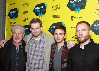 Ron Perlman, Daniel Stamm, Mark Webber, and Devon Graye at an event for 13 Sins (2014)