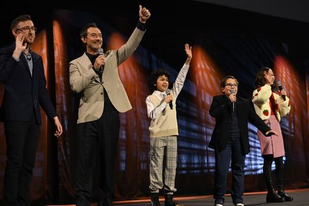 Jude Law, Ravi Cabot-Conyers, Ali Plumb, and Robert Timothy Smith at an event for Skeleton Crew (2023)