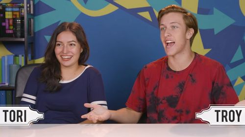 Troy Glass and Tori Vasquez in People vs. Food (2014)