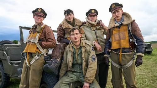 Austin Butler, Rafferty Law, Callum Turner, Anthony Boyle, and Ben Radcliffe in Masters of the Air (2024)