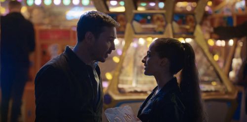 Buket Komur and Martin Compston in 