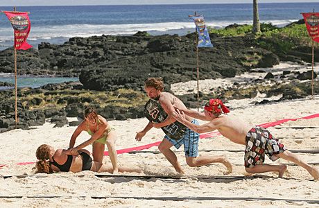 Jerri Manthey, Amanda Kimmel, and Randy Bailey in Survivor (2000)