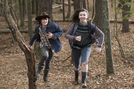 Chandler Riggs and Katelyn Nacon in The Walking Dead (2010)