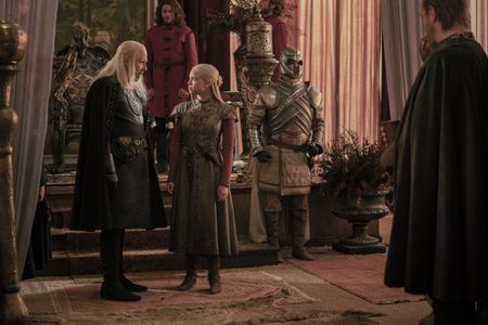 Paddy Considine and Milly Alcock in House of the Dragon (2022)