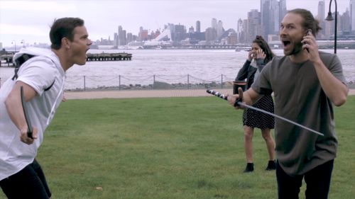 Andy Bowles, Julian Gavilanes, and Becky Boggs in Damage Control (2019)