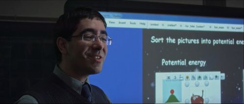 Everette Scott Ortiz as the teacher in PNM ANTHEM commercial.