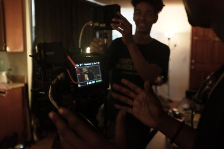 Nate Lyles on set of 