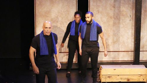 Christopher Loverro performing Brutus in Julius Caesar at the Hudson Theatres, Hollywood, CA. 2019