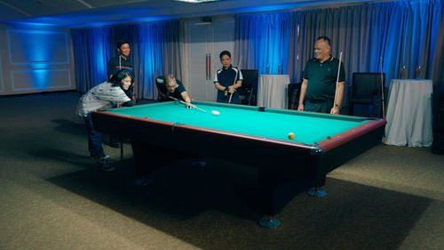Django Bustamante, Johann Gonzales Chua, Rubilen Amit, Efren 'Bata' Reyes, and Kylie Padilla in Bolera (2022)
