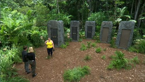 Declan Donnelly, Holly Willoughby, and Anne Hegerty in I'm a Celebrity, Get Me Out of Here! (2002)