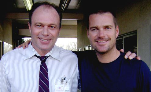 James Rekart and Chris ODonnell on set of NCIS: Los Angeles