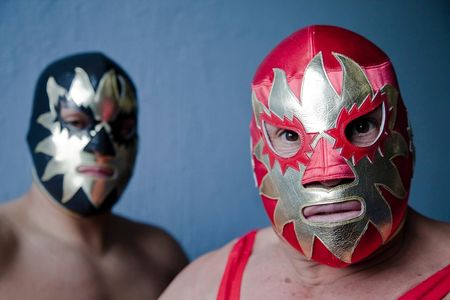 Solar Jr. (L) and Solar (R) in the 'Tales of Masked Men' documentary. Directed by Carlos Avila