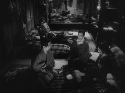 Shôtarô Hanayagi, Kakuko Mori, and Kôkichi Takada in The Story of the Last Chrysanthemum (1939)