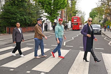 Brendan Hunt, Jason Sudeikis, Hannah Waddingham, and Nick Mohammed at an event for Ted Lasso (2020)