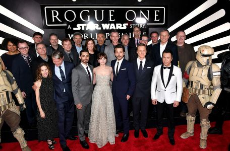 Simon Emanuel, Kathleen Kennedy, Michael Giacchino, Alan F. Horn, Felicity Jones, John Knoll, Diego Luna, Ben Mendelsohn