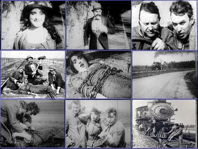 Mabel Normand, Barney Oldfield, Mack Sennett, and Ford Sterling in Barney Oldfield's Race for a Life (1913)