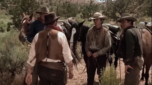 Jack Nicholson, Harry Dean Stanton, Tom Filer, and Cameron Mitchell in Ride in the Whirlwind (1966)