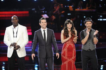 Tony Lucca, Chris Mann, and Juliet Simms in The Voice (2011)