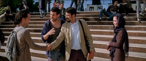Reece Ritchie, Bamshad Abedi-Amin, Tom Cullen, and Marama Corlett in Desert Dancer (2014)