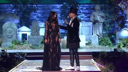 Vanessa Hudgens and Jordan Fisher in The Hocus Pocus 25th Anniversary Halloween Bash (2018)