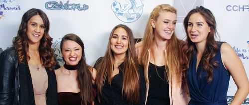 Julia Alexa Miller, Marcella Di Pasquale, Taylor Huff, Maria Feist, and Bríet Kristiansen at an event for Life as a Merm