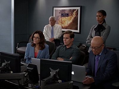 Mary McDonnell, G.W. Bailey, Michael Paul Chan, Phillip P. Keene, and Kearran Giovanni in Major Crimes (2012)