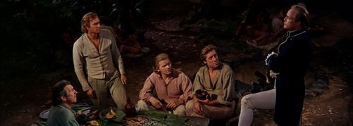 Marlon Brando, Richard Harris, Percy Herbert, Duncan Lamont, and Chips Rafferty in Mutiny on the Bounty (1962)