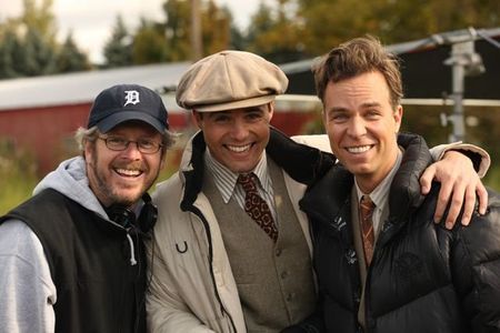 Director Tom Hines on the set of 