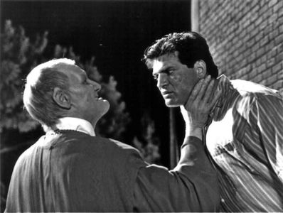 Daniel Greene and William Morgan Sheppard in Elvira: Mistress of the Dark (1988)