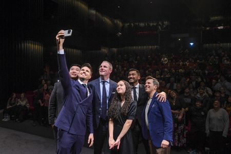 Stephen Amell, Robbie Amell, Chris Pare, Alex Mallari Jr., Jeff Chan, and Sirena Gulamgaus in Code 8: Part II (2024)