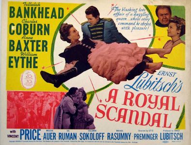 Tallulah Bankhead, Anne Baxter, Charles Coburn, and William Eythe in A Royal Scandal (1945)