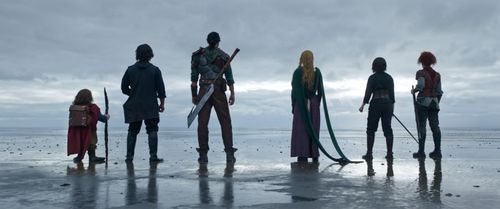 Warwick Davis, Amar Chadha-Patel, Tony Revolori, Ellie Bamber, Erin Kellyman, and Ruby Cruz in Willow (2022)