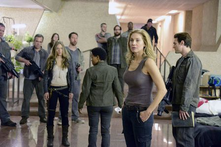 Maria Howell, Elizabeth Mitchell, and Tracy Spiridakos in Revolution (2012)