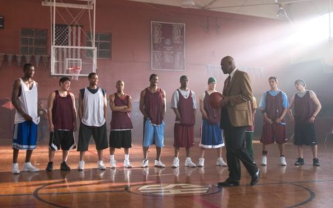 Samuel L. Jackson, Rob Brown, Antwon Tanner, Channing Tatum, Sidney Faison, Nana Gbewonyo, and Texas Battle in Coach Car