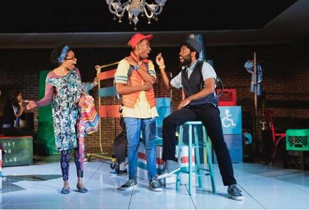 Kara Green, Jaevon Williams and Trevor Latez-Hayes in Atlantic Theatre Company's production of Last Stop on Market Stree