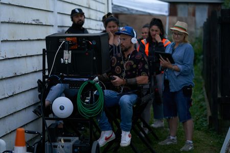 Directing on set of The Panthers