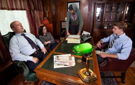 Tom Morris on set of General Education directing Janeane Garofalo, Larry Miller and Chris Sheffield.
